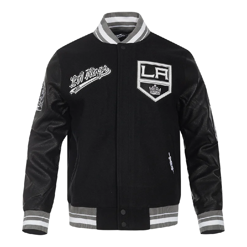 NHL LOS ANGELES KINGS SCRIPT TAIL MEN'S RIB WOOL VARSITY (BLACK/GRAY)