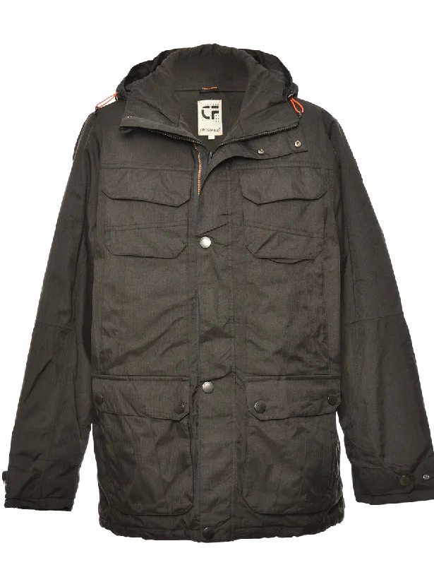 Now or Never Black Classic Zip-Front Mountaineering Jacket - L