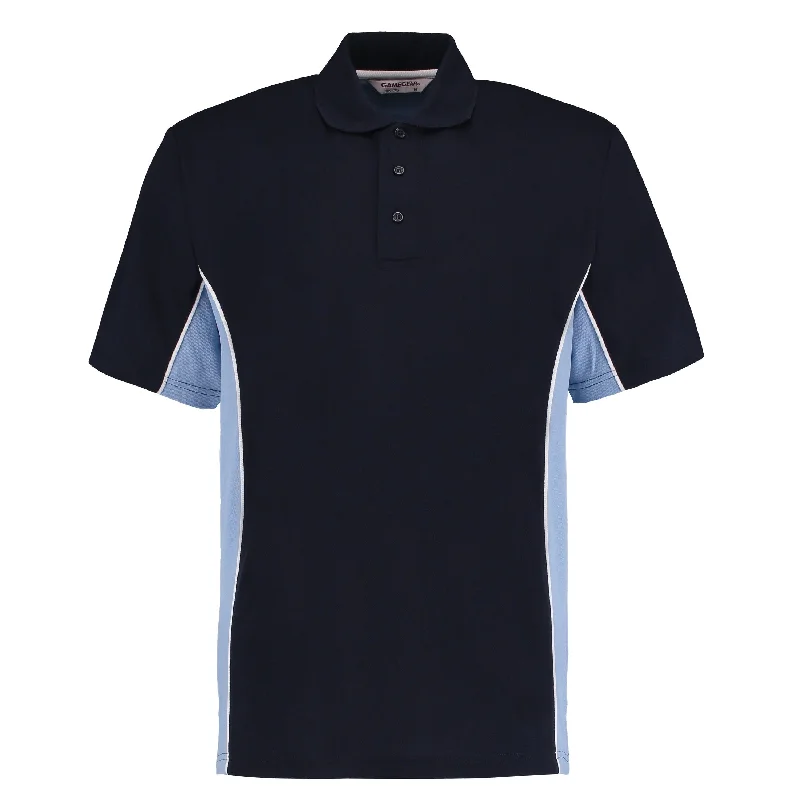 Clearance Sale Kustom Kit Track Polo (Classic Fit) - Navy/Light Blue/White