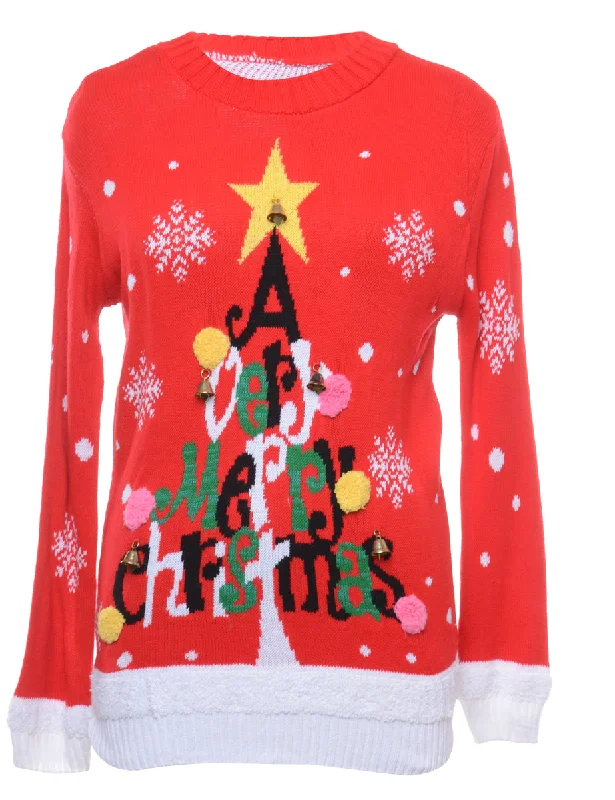 Inventory Reduction Beyond Retro Reworked Christmas Jumper With Bells - M