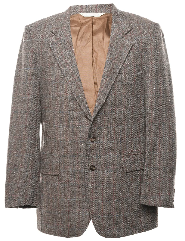 Brown 100% Wool Blazer - L