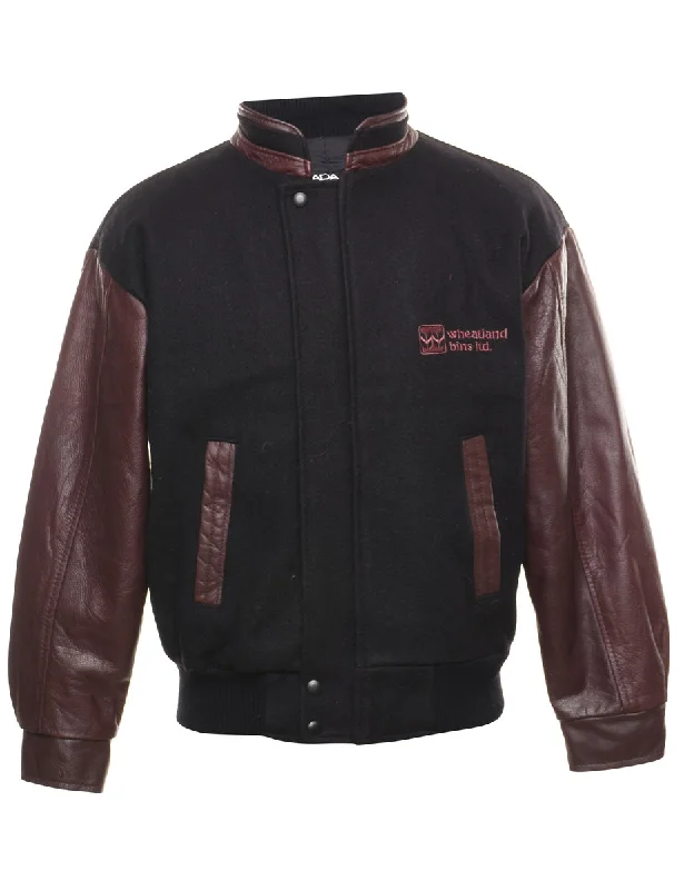 Deal of the Week Black & Plum Canada Design Classic Varsity Jacket - S