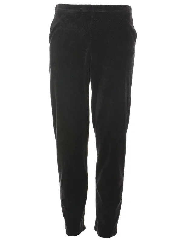 Special Buy Black Herringbone Tweed Velour Trousers - W24 L31