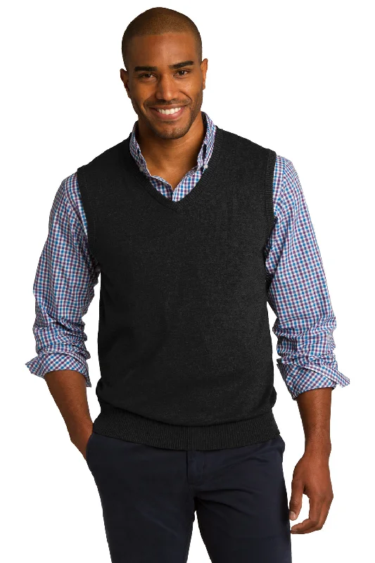 Weekend Extravaganza: Shop Now Port Authority Mens V-Neck Sweater Vest - Black