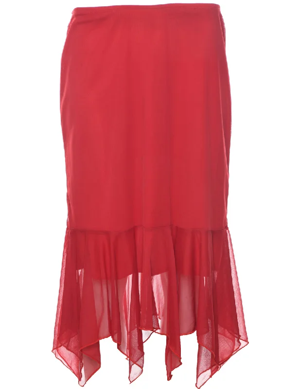 Lowest Price Asymmetric Hem Y2K Midi Skirt - L