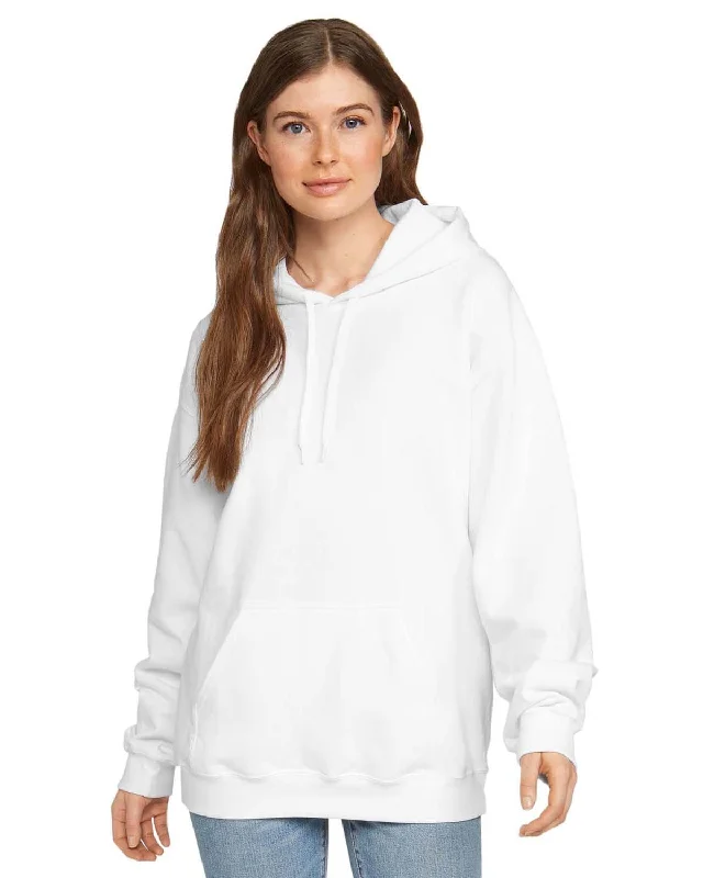 YEAR-End Clearance Gildan Softstyle Fleece Pullover Hooded Sweatshirt | White