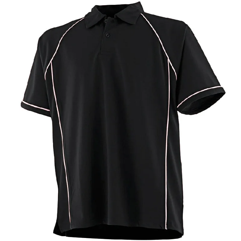 Price Slash Finden & Hales Piped Performance Polo - Black/White*