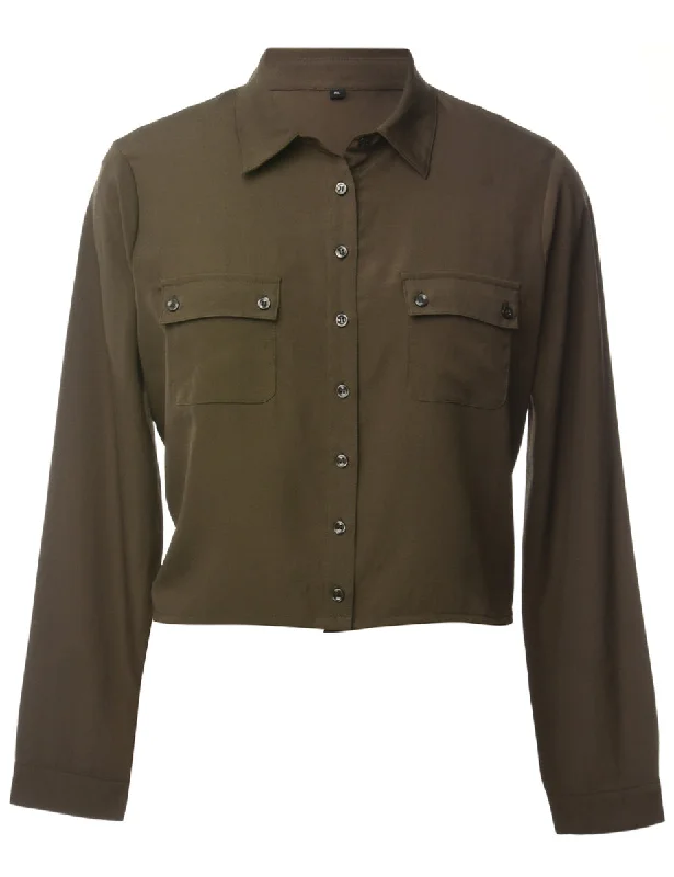 Discount Deals Beyond Retro Reworked Claire Cropped Long Sleeve Shirt - XS