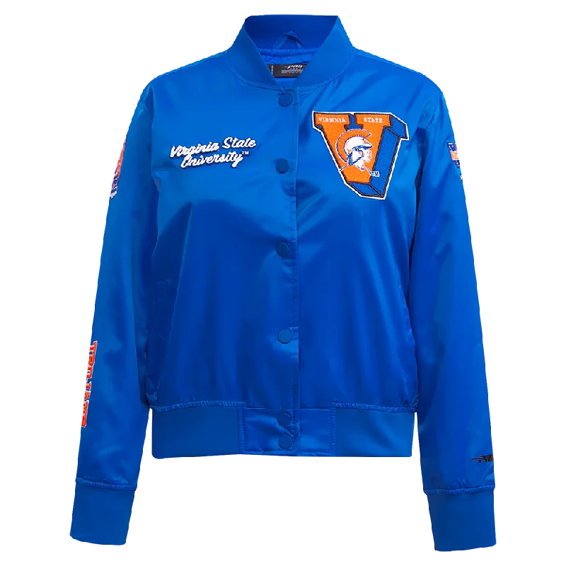 VIRGINIA STATE UNIVERSITY CLASSIC WOMEN'S SATIN JACKET (ROYAL BLUE)