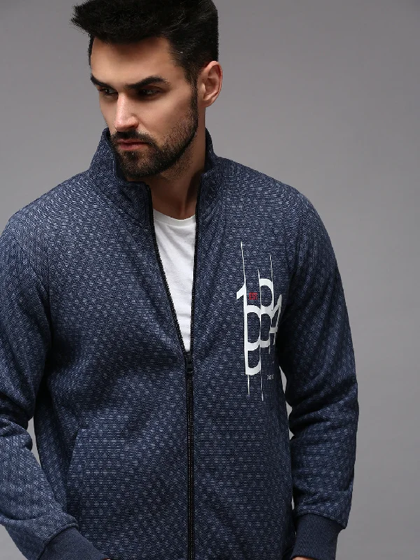 Unmissable Sale Men Blue Printed Sweatshirt