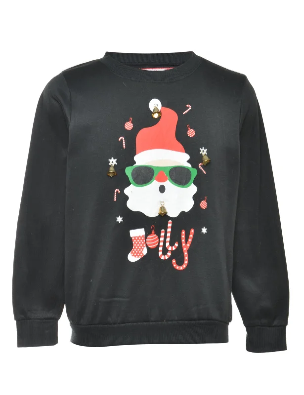 Bargain Prices Beyond Retro Reworked Christmas Sweatshirt With Bells - L