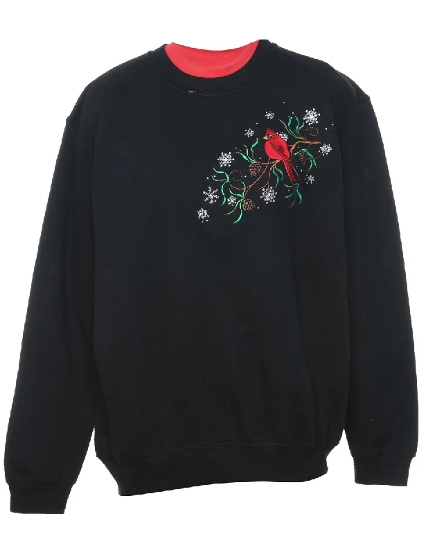 Epic Deals Bird Print Christmas Sweatshirt - L