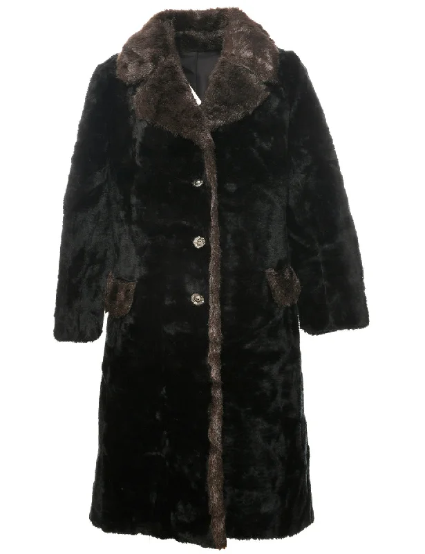Value Deals Black Faux Fur Coat - M
