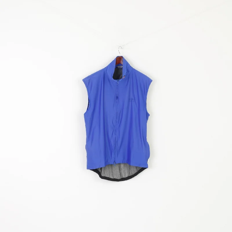 Make Your Weekend Count with Savings Gore Bike Wear Men XXL Vest Blue Cycling Windstopper Packable Mesh Sportswear Waistcoat