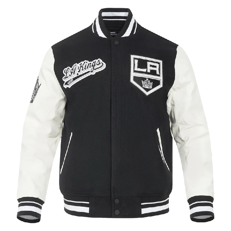 NHL LOS ANGELES KINGS SCRIPT TAIL MEN'S RIB WOOL VARSITY (BLACK/WHITE)