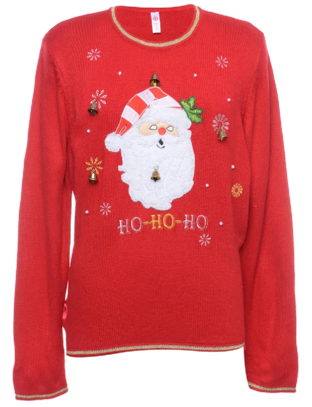 Can't Miss Beyond Retro Reworked Christmas Jumper With Bells - XL