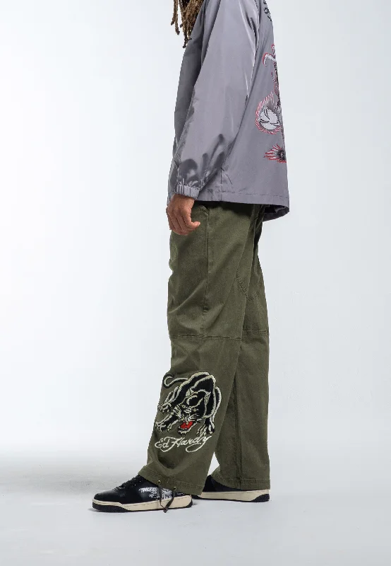New Deals Mens Panther Woven Tech Trouser - Green