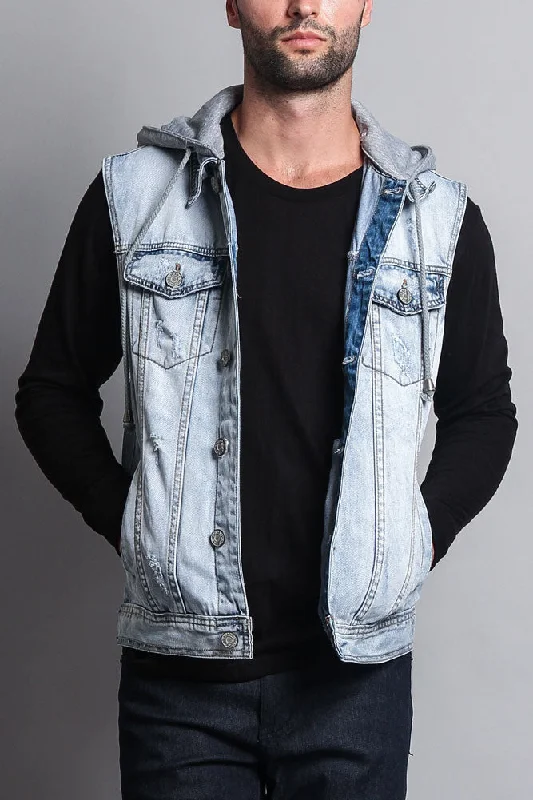 Unbeatable Prices Detachable Hood Denim Vest