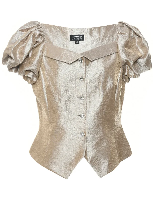 Midnight Sale Beige Evening Top - L