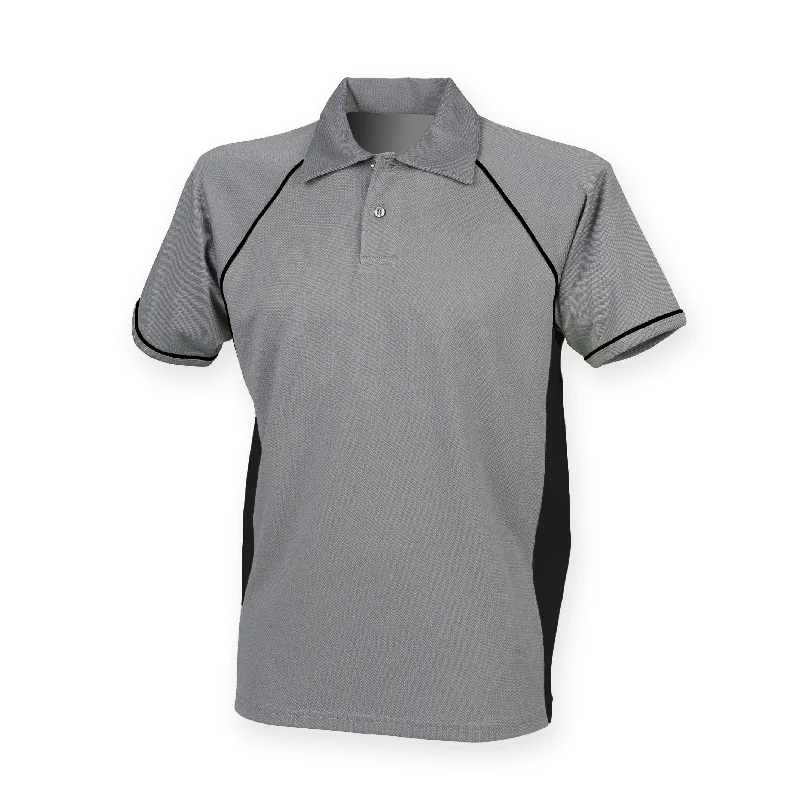 Year-End Deals Finden & Hales Piped Performance Polo  - Gunmetal Grey/Black/Black*