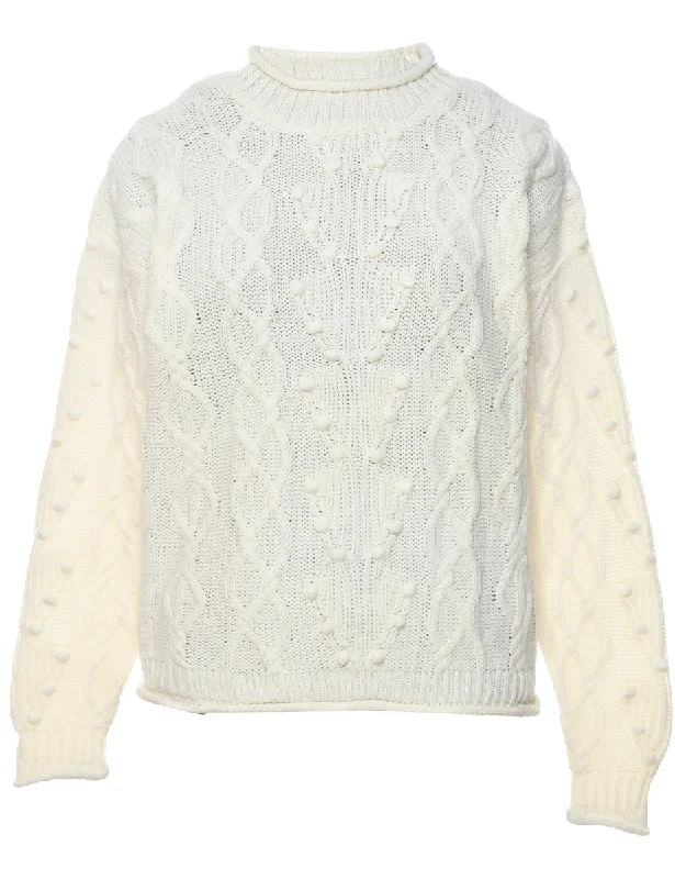 Cable Knit Jumper - M