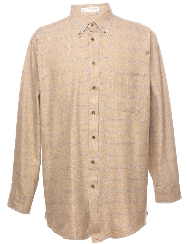 Stock Clearance Beige Checked Shirt - L