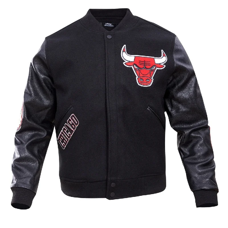 Flash Deal NBA CHICAGO BULLS CLASSIC WOOL MEN'S VARSITY JACKET (BLACK)