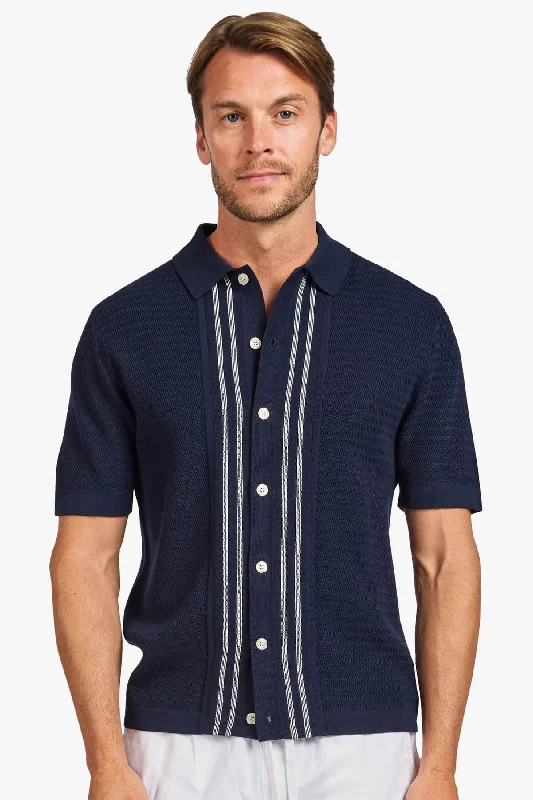 Discount Mania Academy Brand | Ross Stripe Knit Polo Shirt