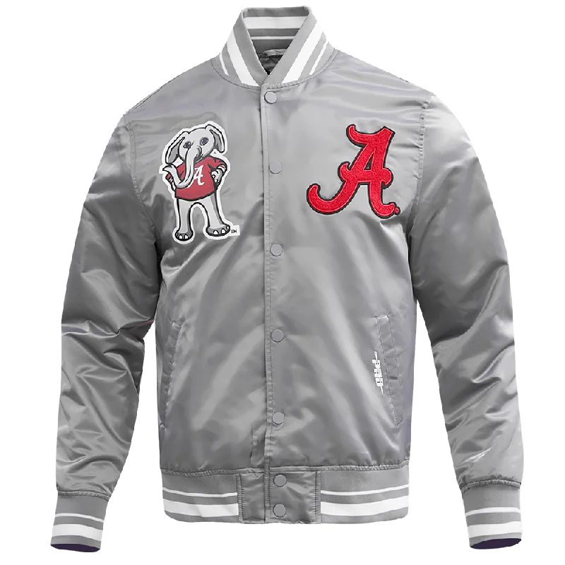 Weekend Savings Spree UNIVERSITY OF ALABAMA CLASSIC RIB SATIN JACKET (GRAY)