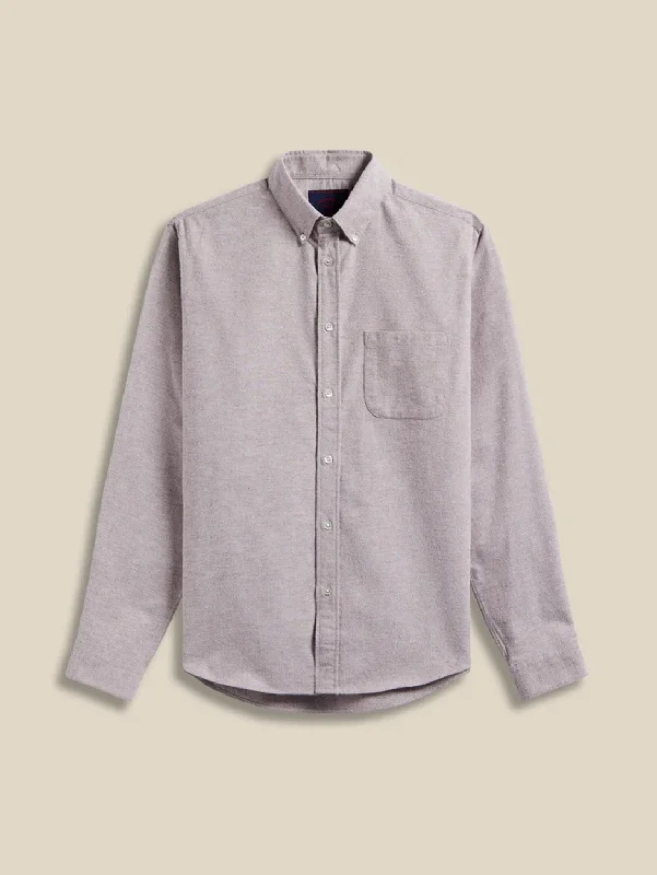 Brushed Oxford Shirt - Bordeaux