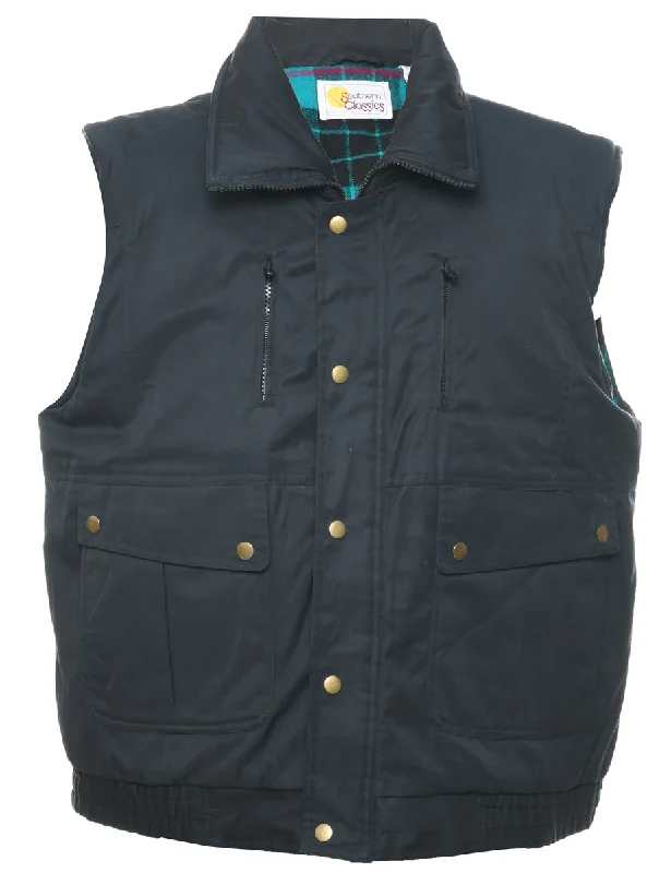 Black Puffer Vest - L