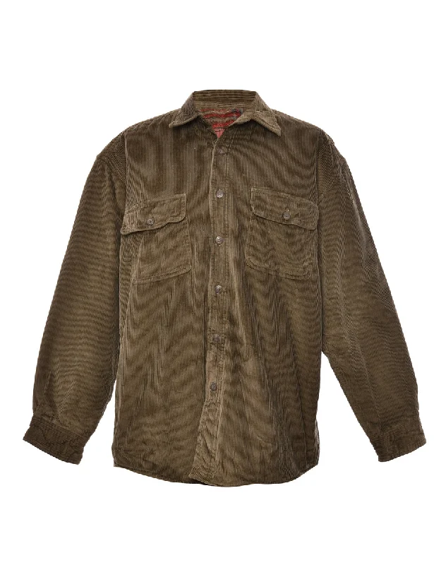 Brown Classic Corduroy Shirt - L