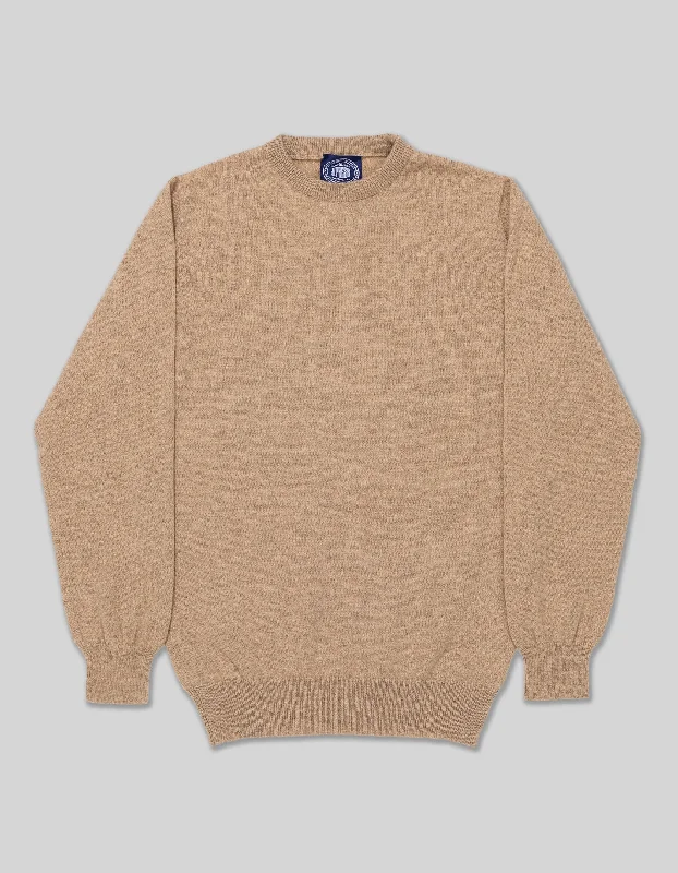 Bonus Offer TAN CASHMERE CREW NECK SWEATER