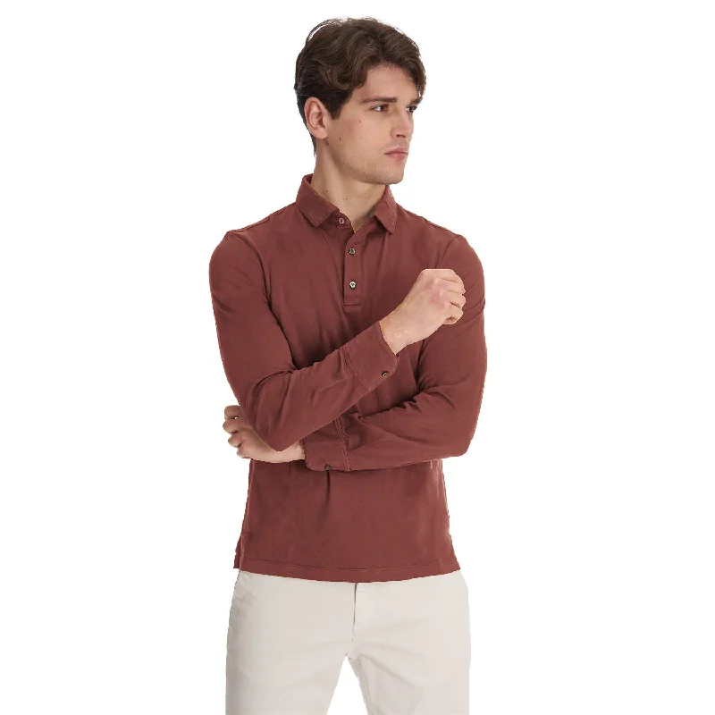 Weekend Bargains to Savor LIGHT BROWN LONG SLEEVE POLO