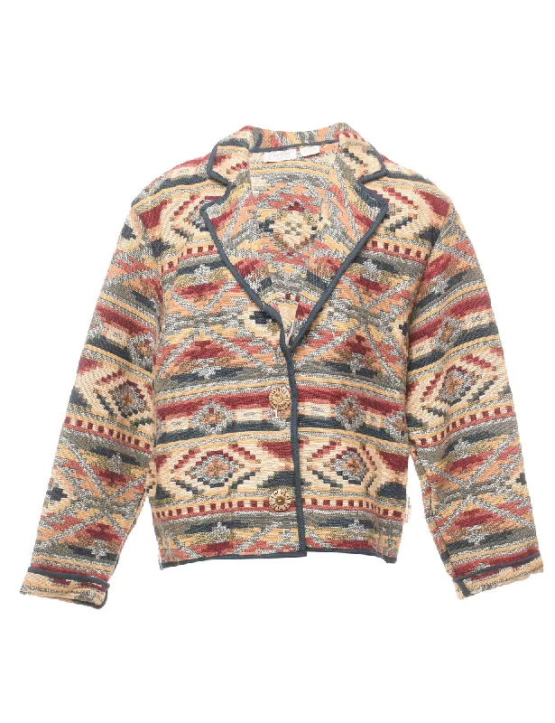 Unmissable Offer Aztec Print Multi-Colour Tapestry Jacket - L