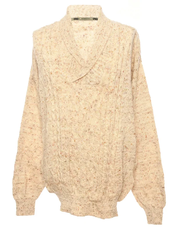 Cable Knit Jumper - L