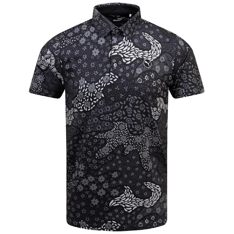 Price Reduction Cloudspun Bloom Camo Polo Puma Black - AW24