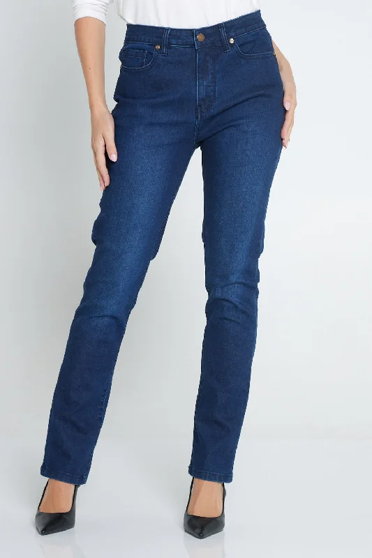 Low Prices Orientique Straight Leg Jeans - Dark Denim