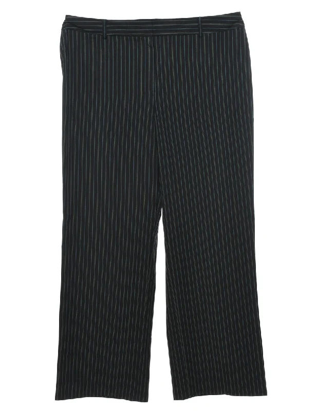 Limited Availability Black & Blue Pinstriped Trousers - W36 L30