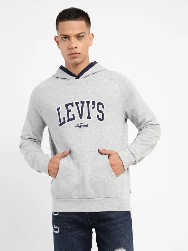 Weekend Offers That Delight Men's Brand Logo Hooded Sweatshirt