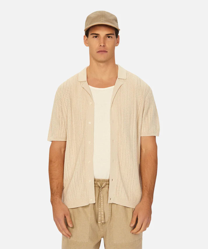 Warehouse Sale Industrie The Washed Alessio SS Shirt Stone