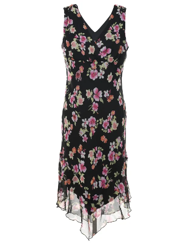 Today’s Special Black Floral Print Dress - M
