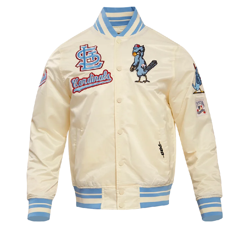 Overstock MLB ST. LOUIS CARDINALS RETRO CLASSIC MEN'S RIB SATIN JACKET (EGGSHELL/UNIVERSAL BLUE) Overstock MLB ST. LOUIS CARDINALS RETRO CLASSIC MEN'S RIB SATIN JACKET (EGGSHELL/UNIVERSAL BLUE)