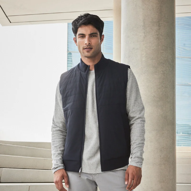 Overstock Clearance Robert Barakett Fremantle Quilted Vest - Navy