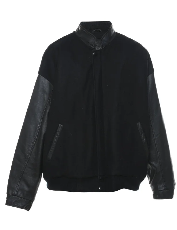 Limited Availability Black Classic Varsity Jacket - L