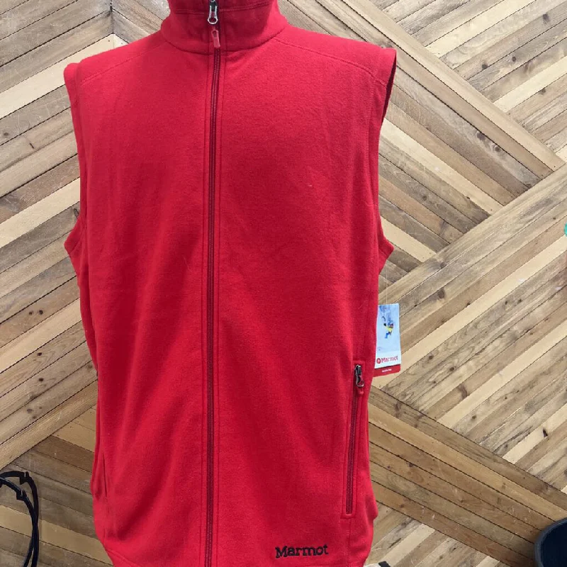 Take Advantage Marmot - Men's Rocklin Fleece Vest - MSRP $90: Red-men-XL