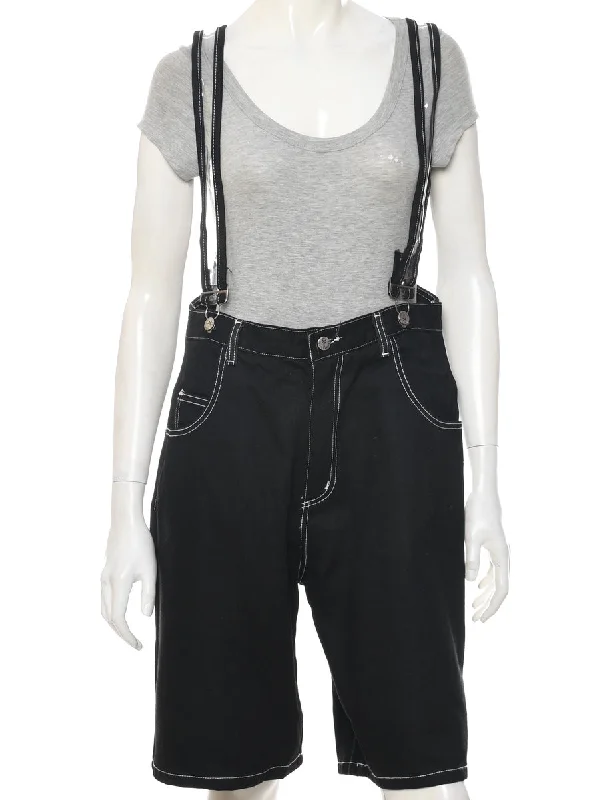 Unbeatable Prices Black Cropped Dungarees - W36 L11