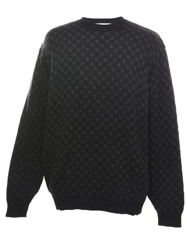 Take Advantage Black & Grey Patterned Jumper - XL