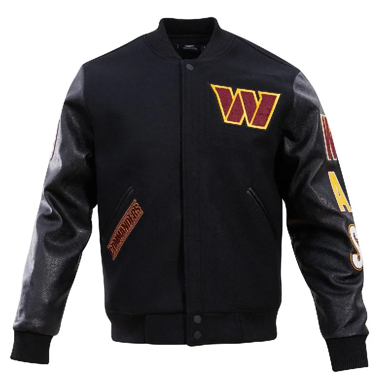 NFL WASHINGTON COMMANDERS CLASSIC WOOL MEN'S VARSITY JACKET (BLACK)