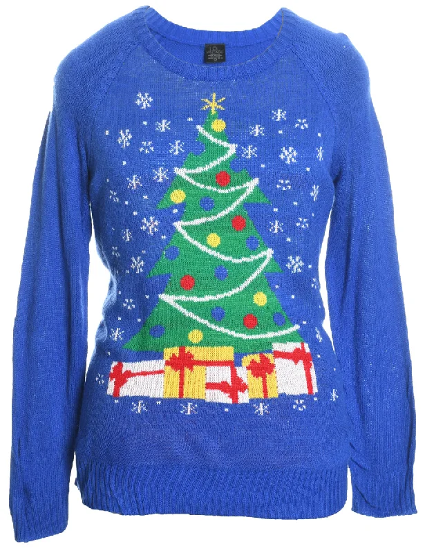 Blue Christmas Jumper - M